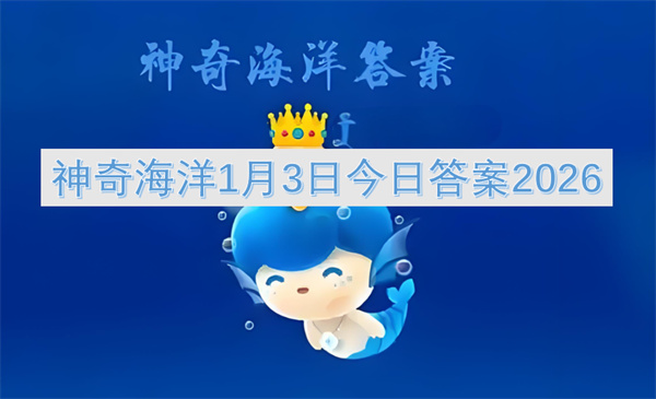 玩家必读：2026年1月3日神奇海洋今日答案，海笋指穿石贝