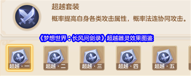 《梦想世界：长风问剑录》超越器灵六阶效果深度解析图鉴攻略