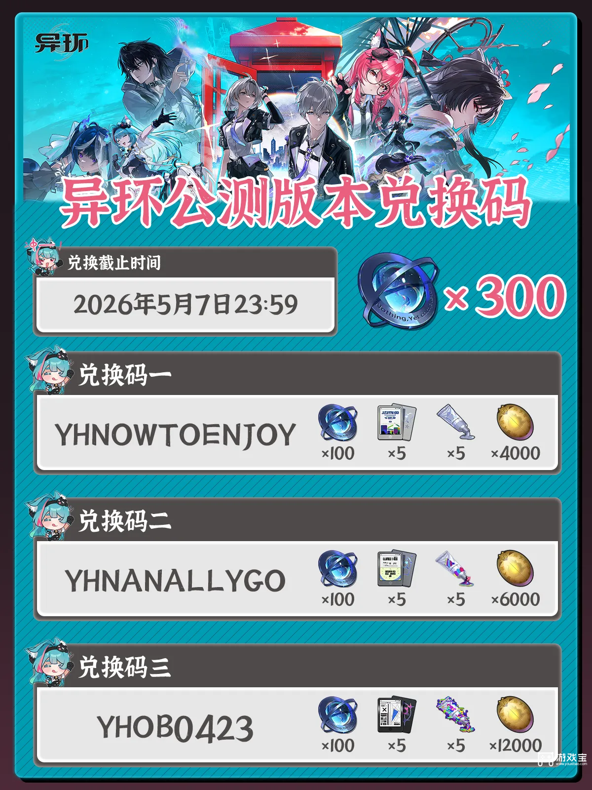 异环手游4月23日公测最新兑换码永久有效大全